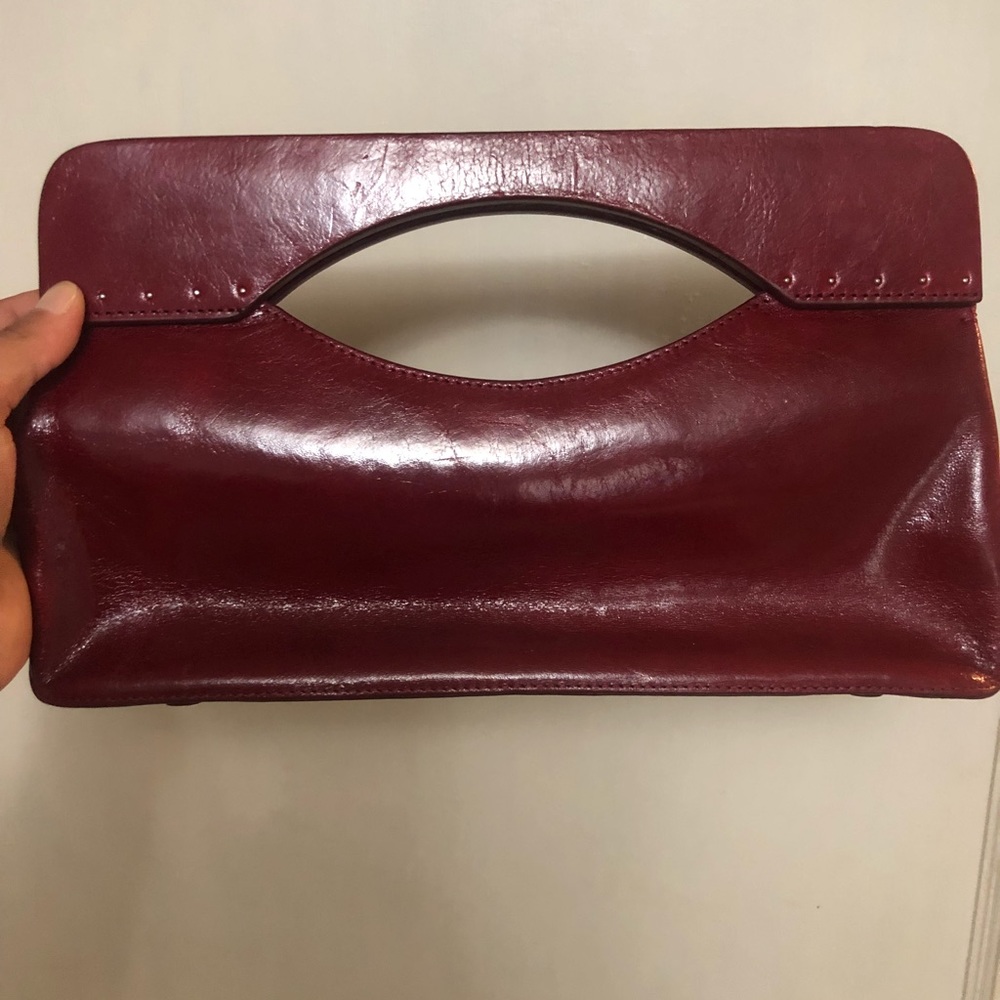 Red Leather Monsac Handbag